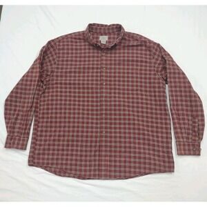 L.L. Bean Long Sleeve Button Shirt Men's Size XL Red Flannel Reg Fit